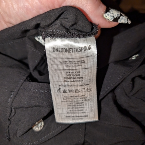 ONE TEASPOON Jumpsuit XS Black with silver snaps up the front. - Picture 7 of 11